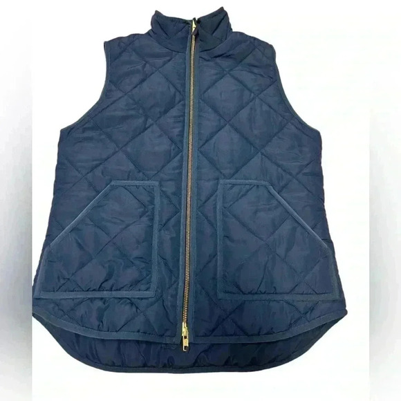 J. Crew Jackets & Blazers - J.CREW ivory quilted Down feathers puffer vest womens Size Small Blue